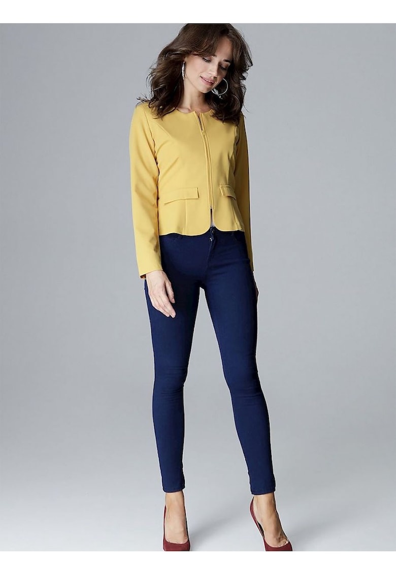 Oferte la Sacou dama -  galben - poliester 65% - viscoza 35%