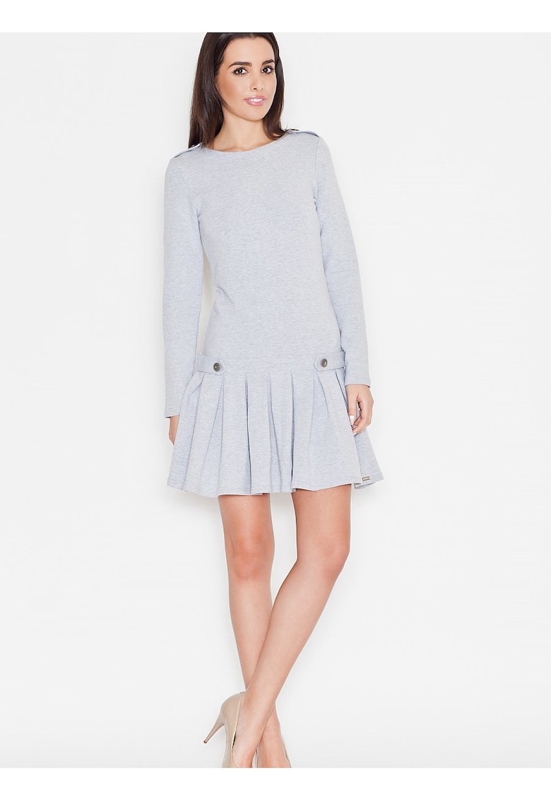 Oferte la Rochie de zi  gri - casual - cu maneca lunga