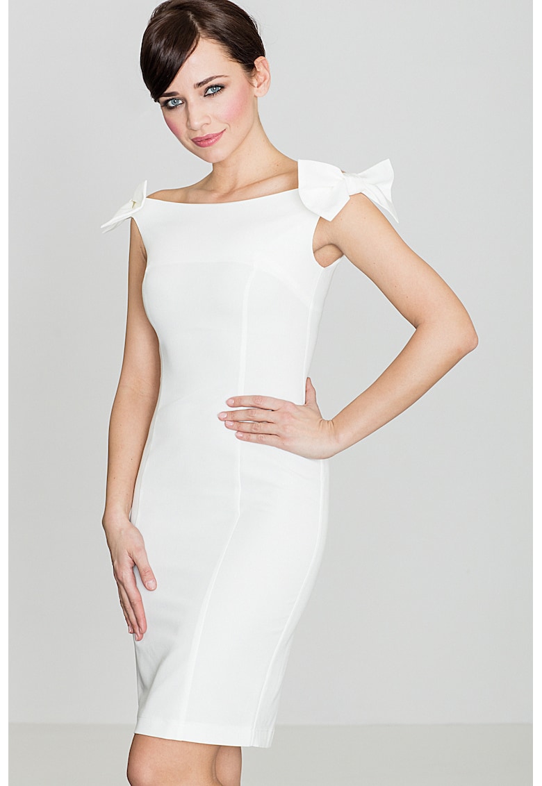 Oferte la Rochie de vara  fara maneci - ecru - poliester si viscoza