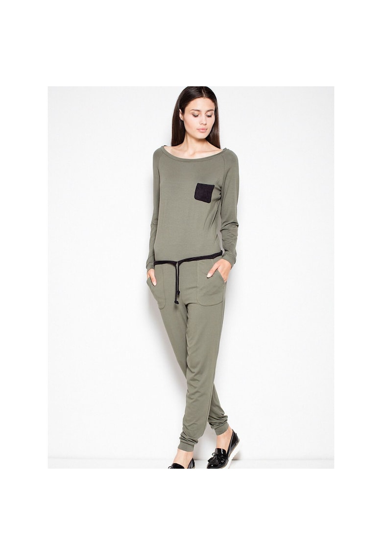 Oferte la Salopeta dama  verde - maneci lungi - picioare lungi - material elastic.