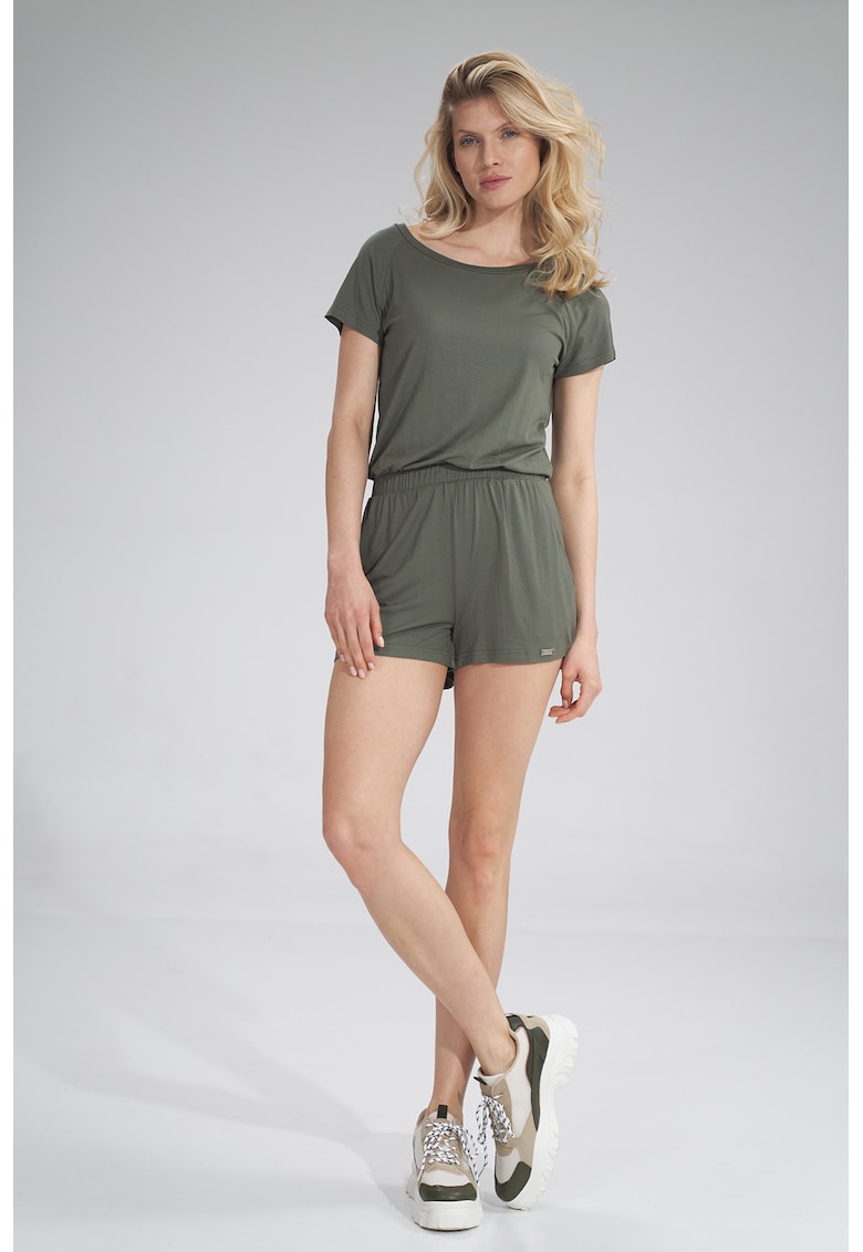 Oferte la Salopeta scurta dama -  olive - viscoza -