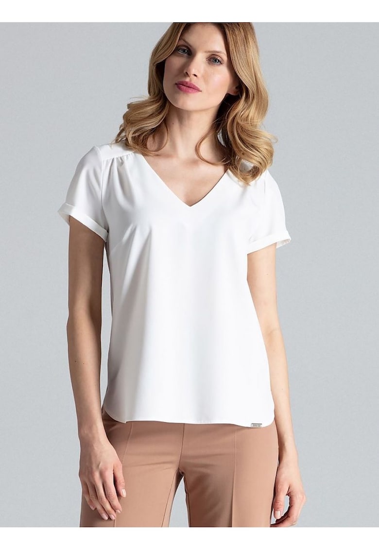 Oferte la Tricou dama -  elastan/poliester - alb -