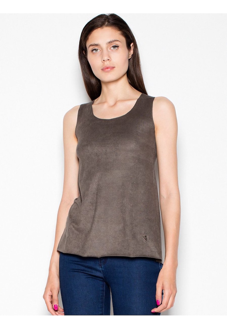 Oferte la Tricou dama  lejer - decolteu semicircular - verde - piele intoarsa