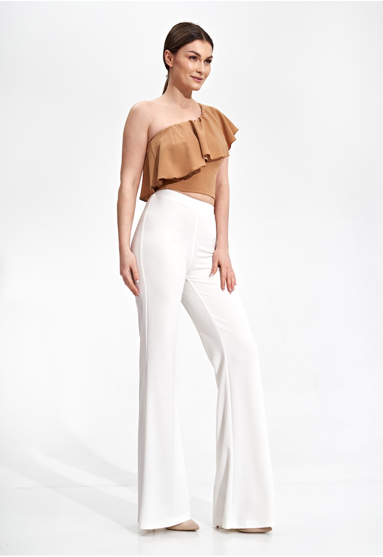 Oferte la Top dama -  Poliester/Elastan - Cu volane - Bej