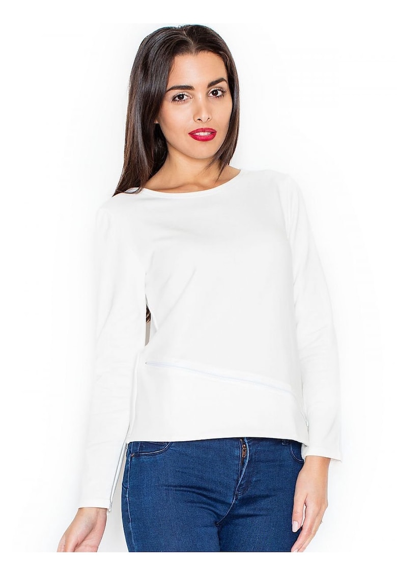 Oferte la Bluza dama  eleganta - maneci lungi - bej - bumbac 95% elastan 5%