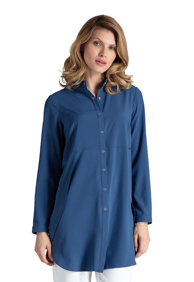 Oferte la Camasa lunga dama  M545 - bleumarin - poliester - maneci lungi -