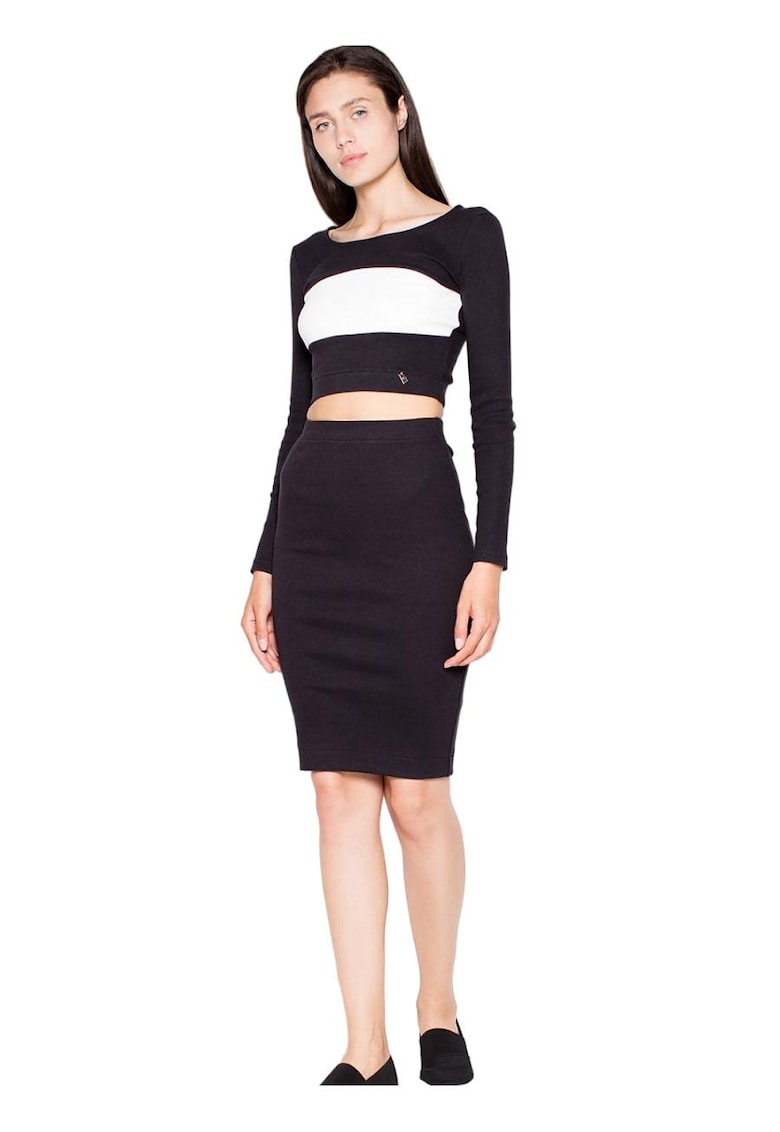 Oferte la Set fusta/top -  Bumbac/Elastan - Negru