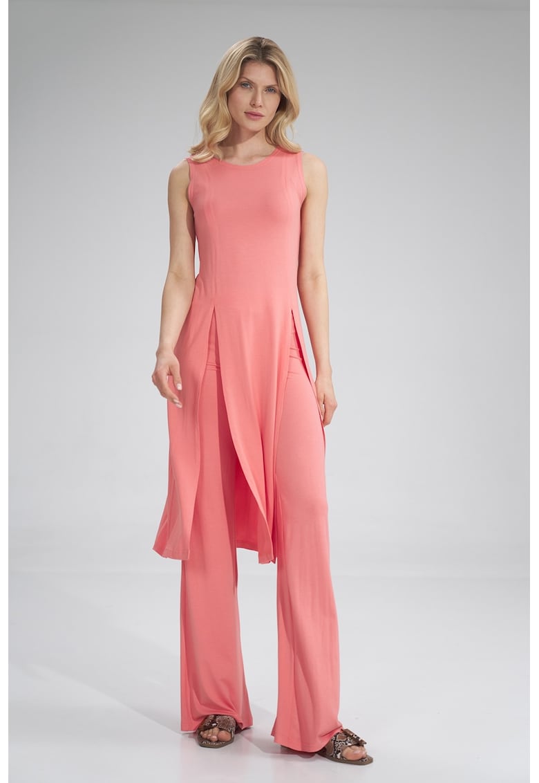 Oferte la Rochie  roz - viscoza - cu crapaturi - pentru femei -