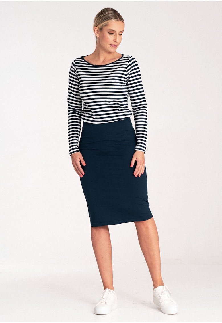 Oferte la Rochie  M1057 - bleumarin - bicolor - elastic - din bumbac