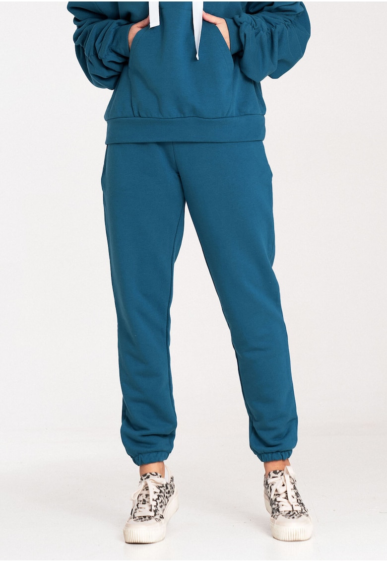 Oferte la Pantaloni dama  model M1056 - bumbac - albastru - talie elastica -
