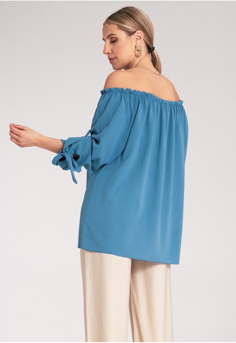Oferte la Bluza Boho dama -  Poliester/Elastan - Albastru -