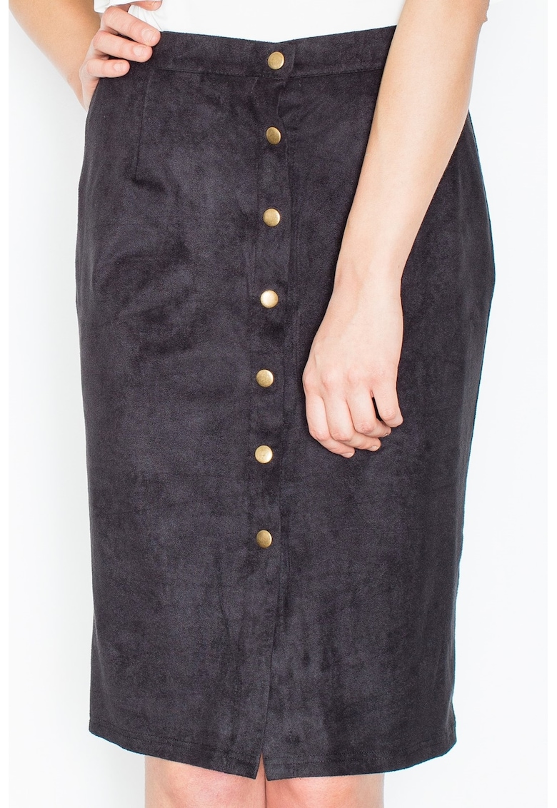 Oferte la Fusta  poliester - neagra - cu nasturi -