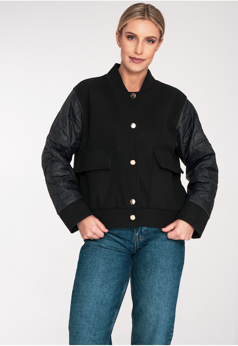 Jacheta dama M1097 -  Poliester/Viscoza - Negru -
