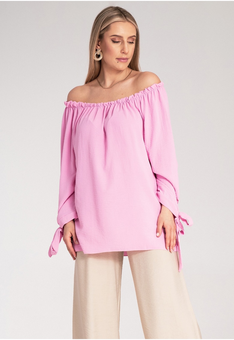 Oferte la Bluza Boho dama -  Poliester/Elastan - Roz -