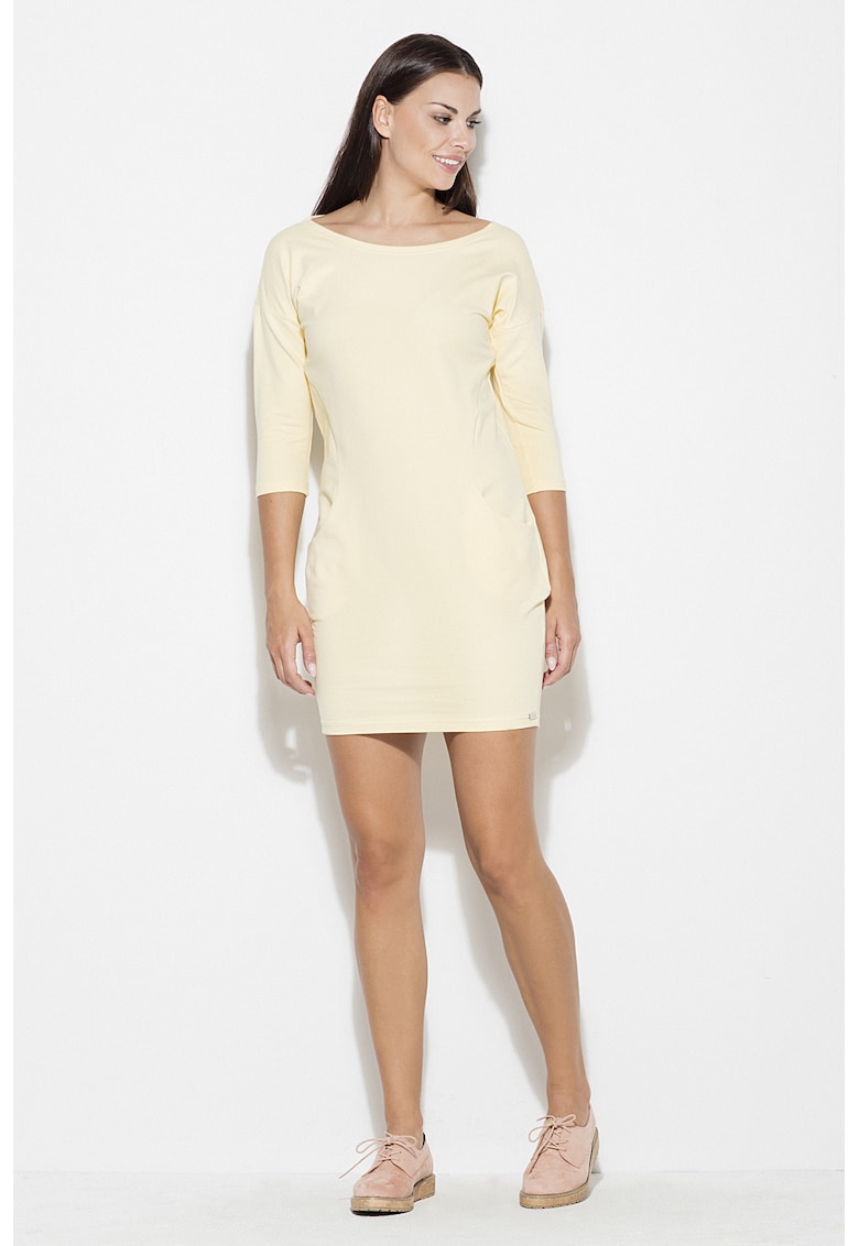 Oferte la Rochie  K181 - galben - bumbac -