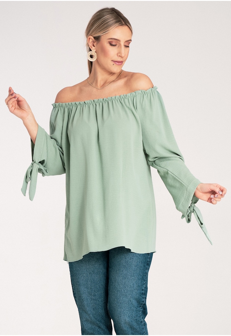 Oferte la Bluza Boho dama -  Poliester/Elastan - Verde -
