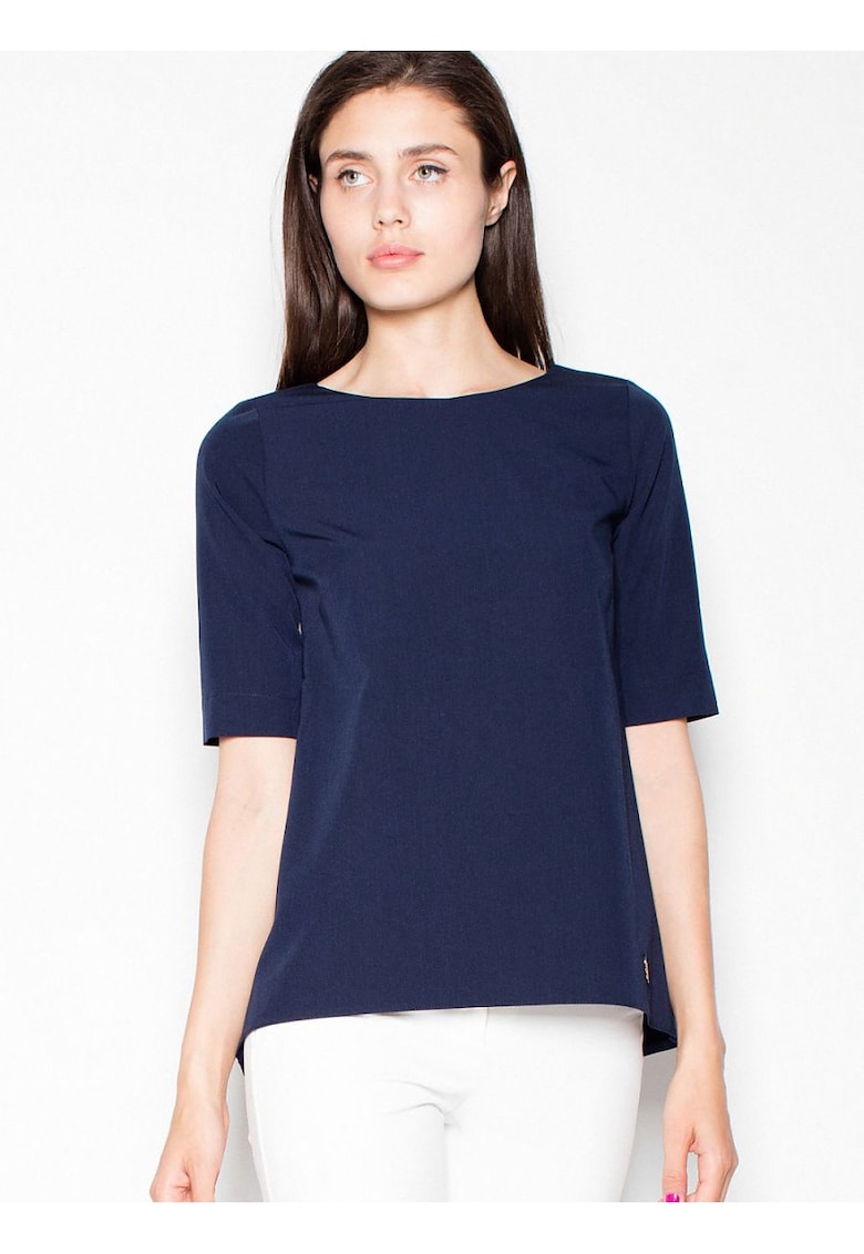Oferte la Bluza dama  bleumarin - asimetrica - cu decupaj spate - poliester-viscoza -