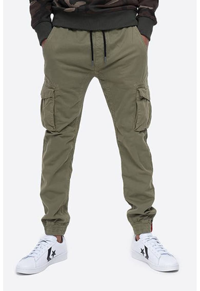 Oferte la Pantaloni cargo cu snur in talie - Kaki