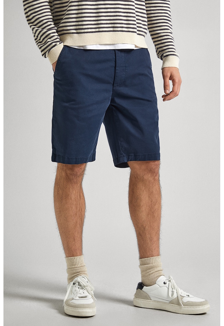 Oferte la Bermude chino cu talie medie - Bleumarin
