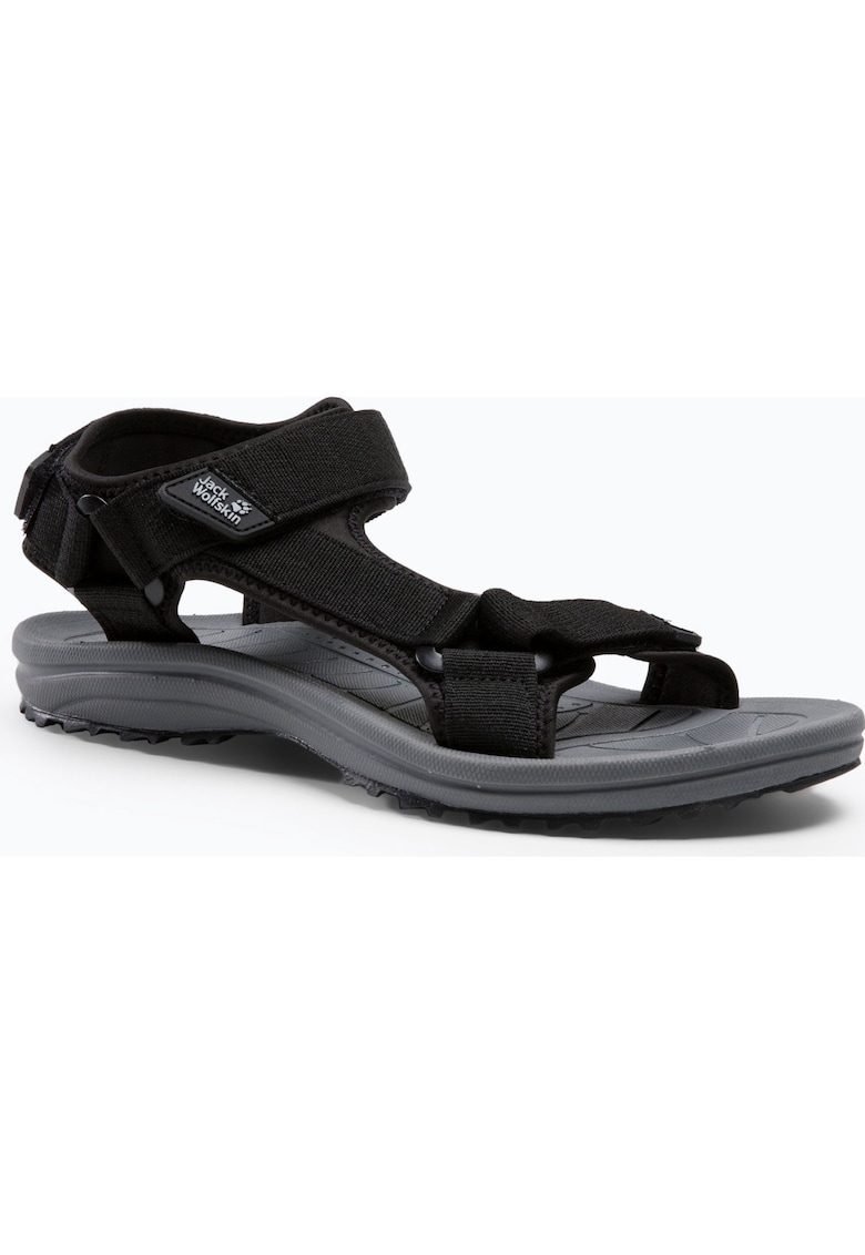 Sandale de trekking pentru barbati - Material sintetic - Negru - Negru