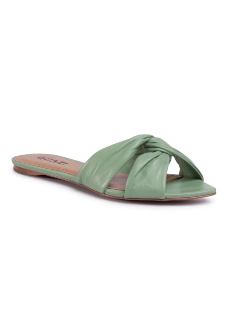 Oferte la Papuci flip-flop dama -  Piele naturala - Verde - Verde