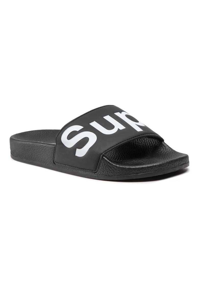 Oferte la Papuci flip-flop dama -  Piele ecologica - Negru