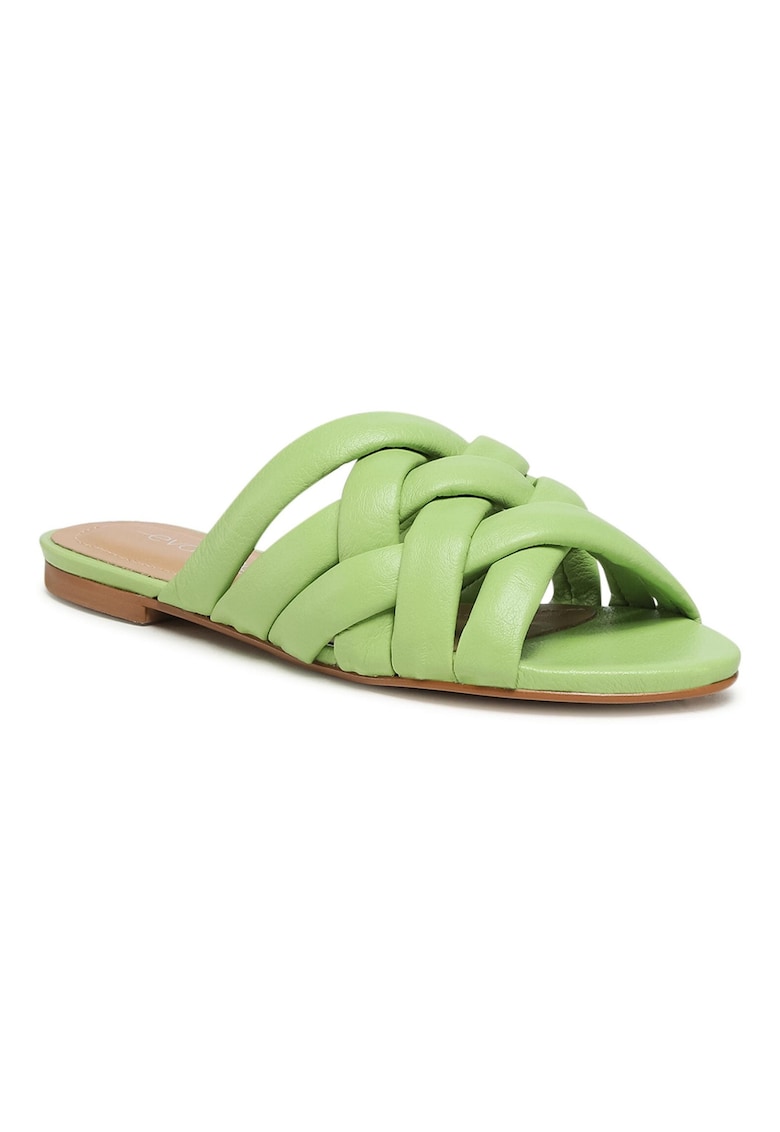 Oferte la Papuci flip-flop dama -  208125239 - Piele naturala - Verde - Verde