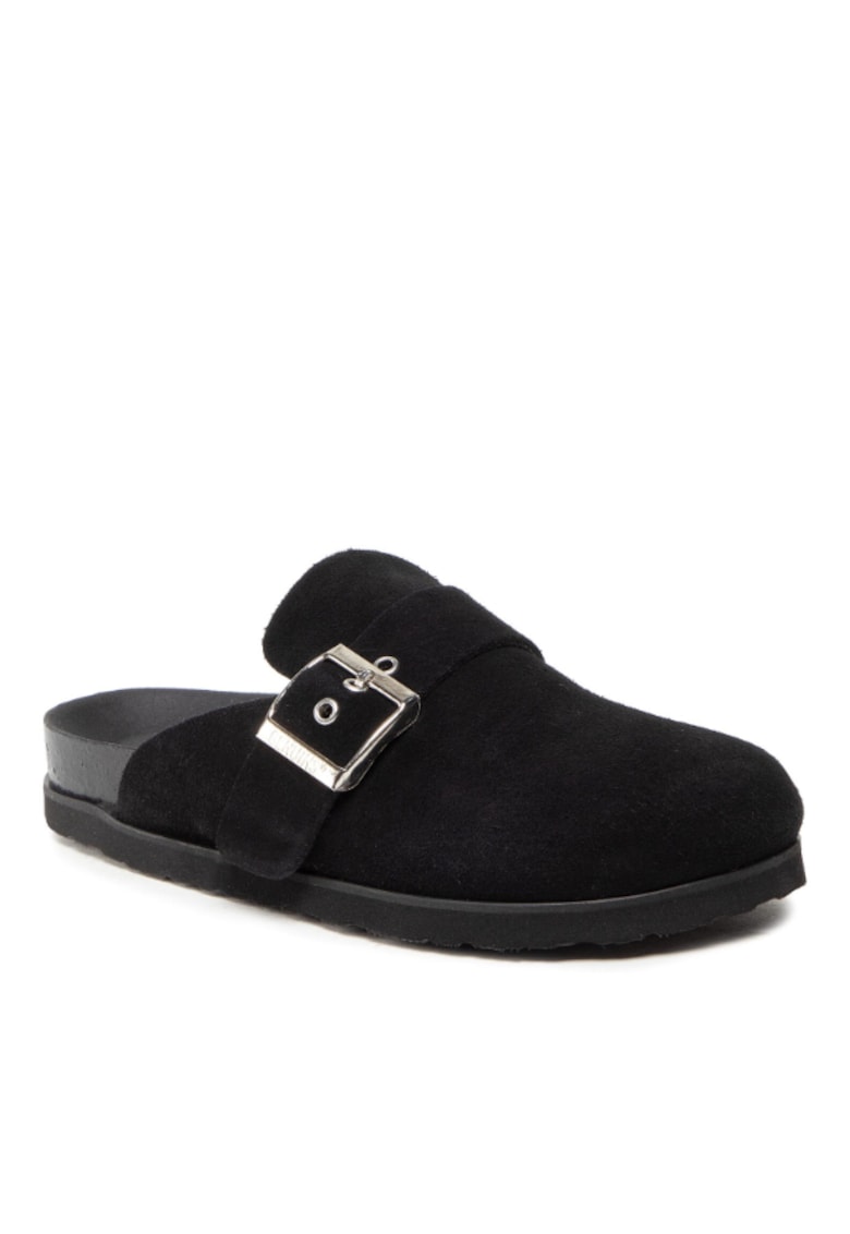 Oferte la Papuci dama -  301455097 - Negru - Piele naturala/Velur -