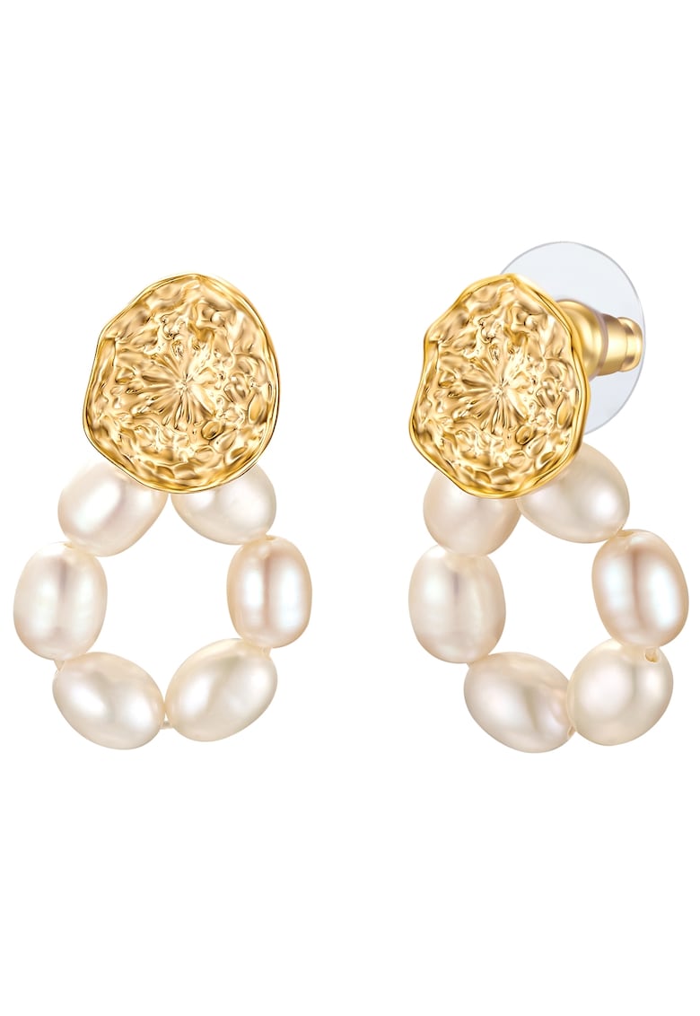 Oferte la Cercei de aur de 14K filat - cu perle de cultura - Auriu