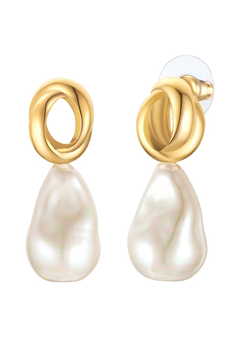 Oferte la Cercei de aur de 14K filat - cu perla - Auriu