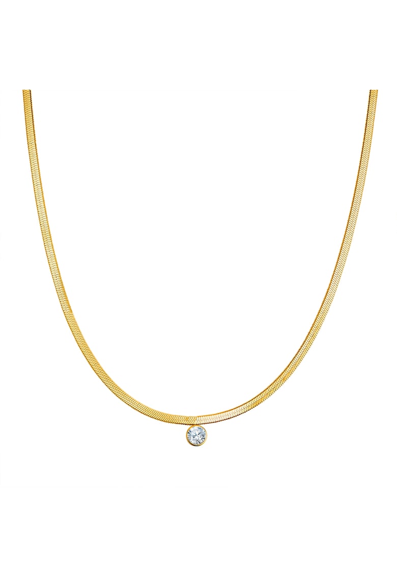 Oferte la Colier placat cu aur de 14K si decorat cu zirconiu - Auriu