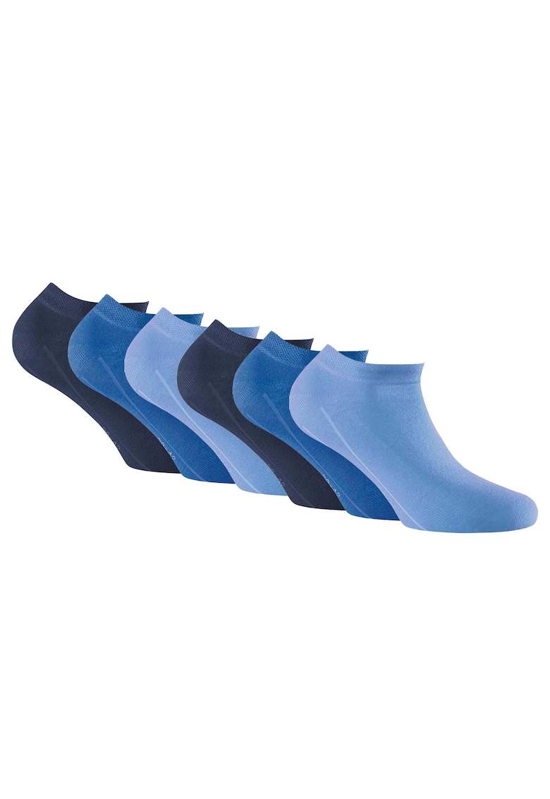 Oferte la Rohner - Set de sosete pana la glezana - unisex - 6 perechi - Albastru