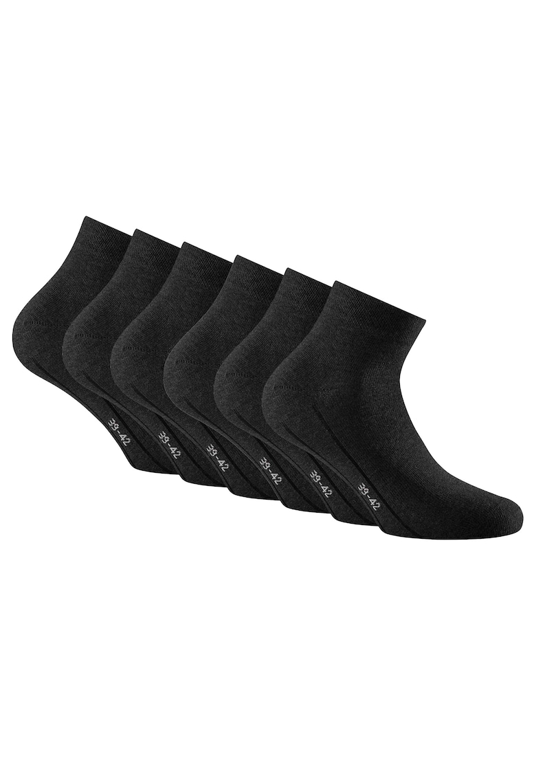 Oferte la Rohner - Set de sosete pana la glezana - unisex - 6 perechi - Negru