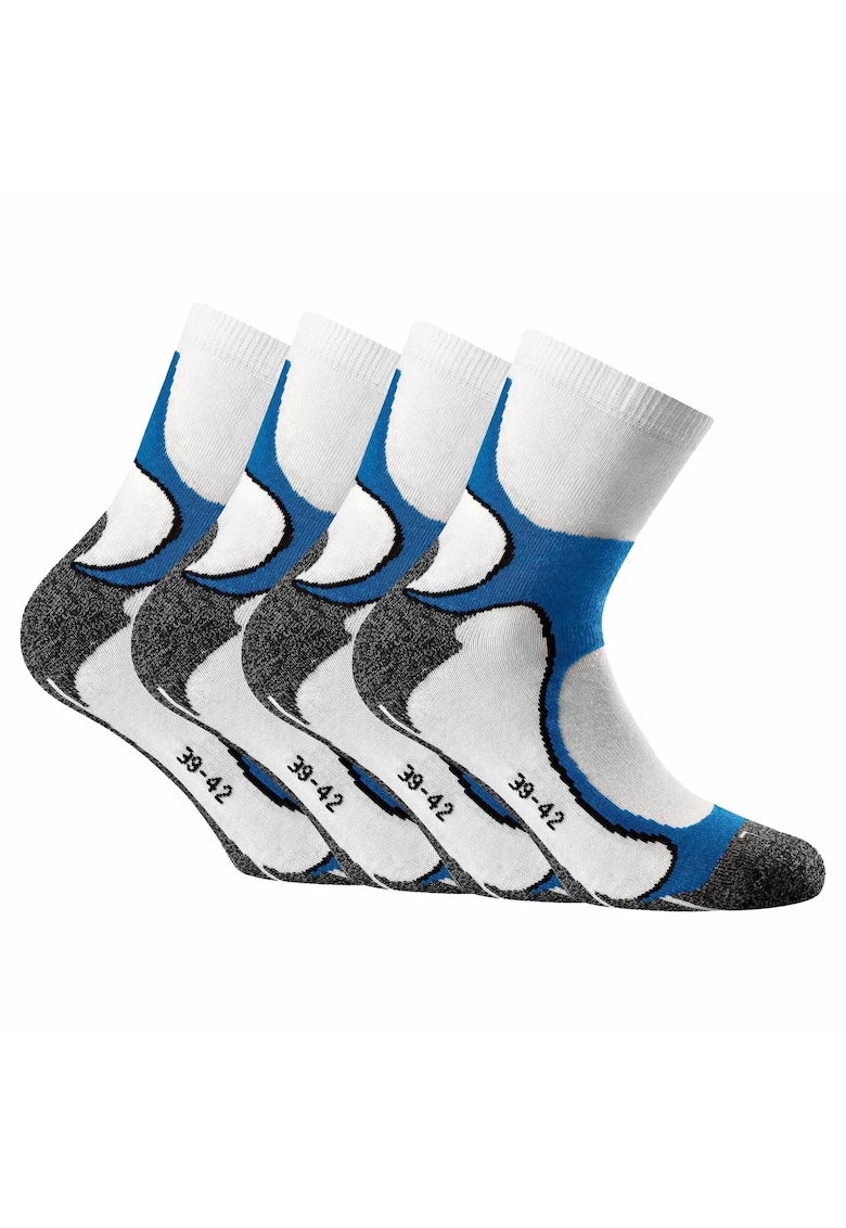 Oferte la Set de sosete unisex scurte - 4 perechi - Alb/Albastru