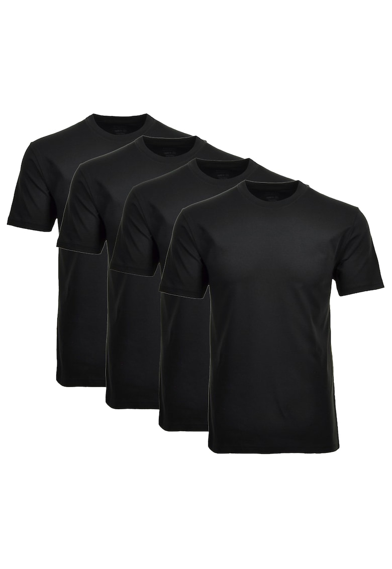 Oferte la Set de tricouri de casa cu decolteu la baza gatului - 4 piese - Negru