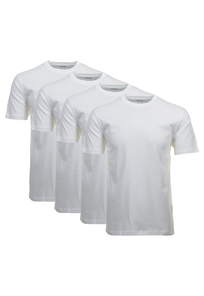 Oferte la Set de tricouri de casa cu decolteu la baza gatului - 4 piese - Alb
