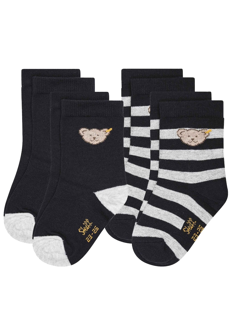 Oferte la Set de soosete cu dungi - 4 perechi - Albastru