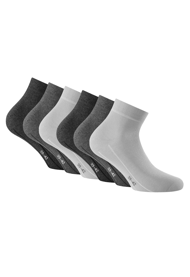 Oferte la Rohner - Set de sosete pana la glezana - unisex - 6 perechi - Gri