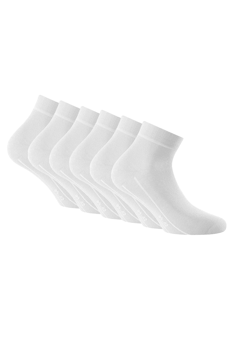 Oferte la Rohner - Set de sosete pana la glezana - unisex - 6 perechi - Alb
