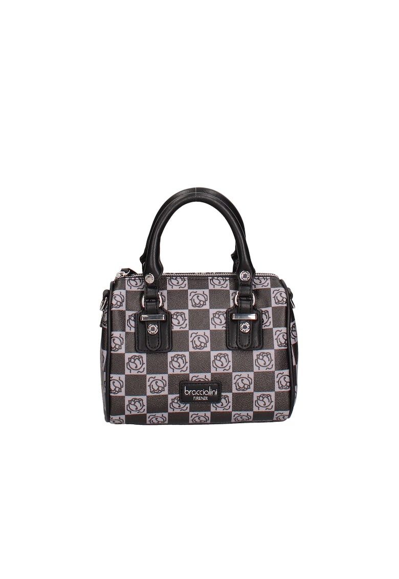 Oferte la BRACCIAINI - Geanta crossbody de piele ecologica cu model - Negru