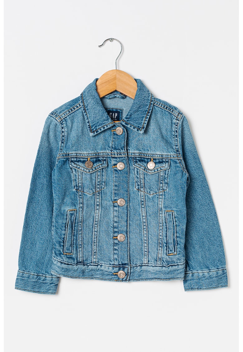 Oferte la Jacheta din denim cu aspect decolorat - Albastru