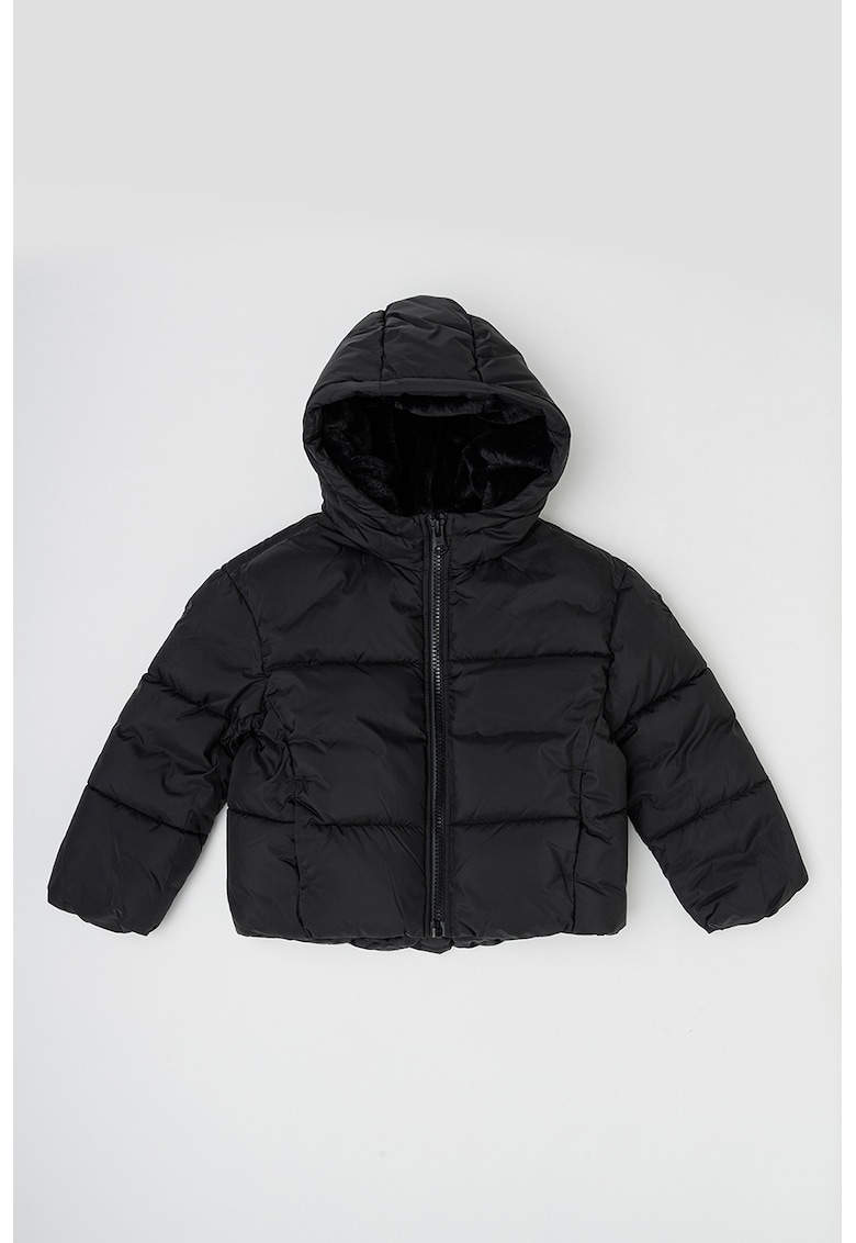 Geaca cu gluga si vatelina - Negru