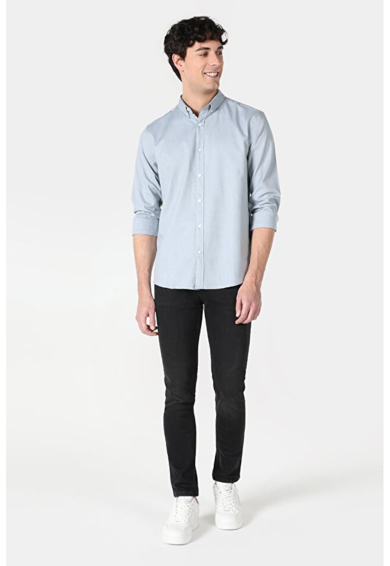 Camasa Cu Maneca Lunga De Barbati Verde Slim Fit -