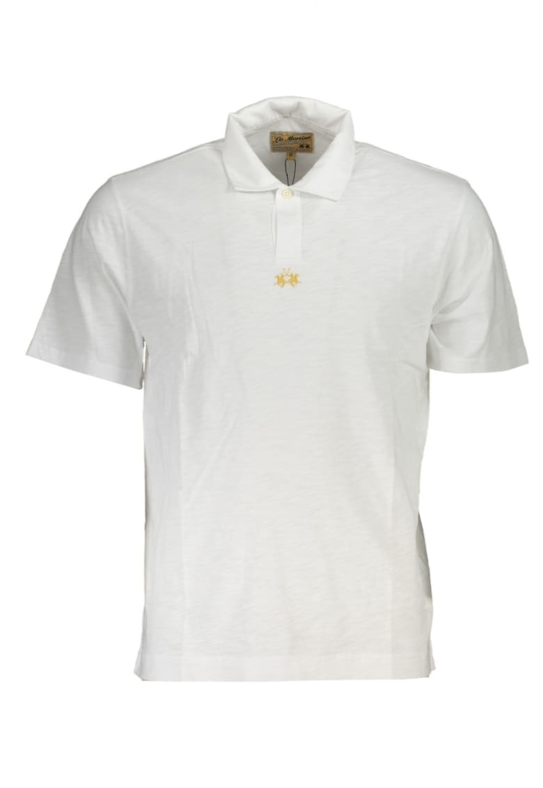 Oferte la Tricou polo barbati - cu mini logo brodat pe centru - Regular Fit - Alb