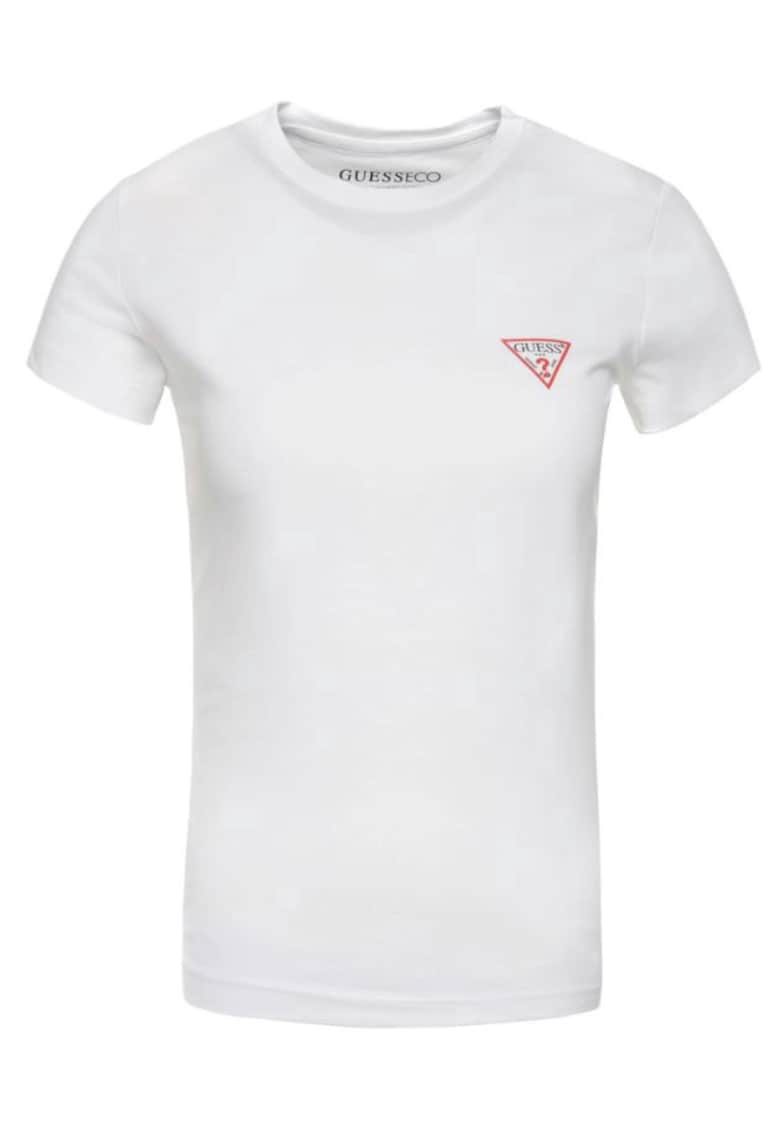 Tricou slim cu logo discret