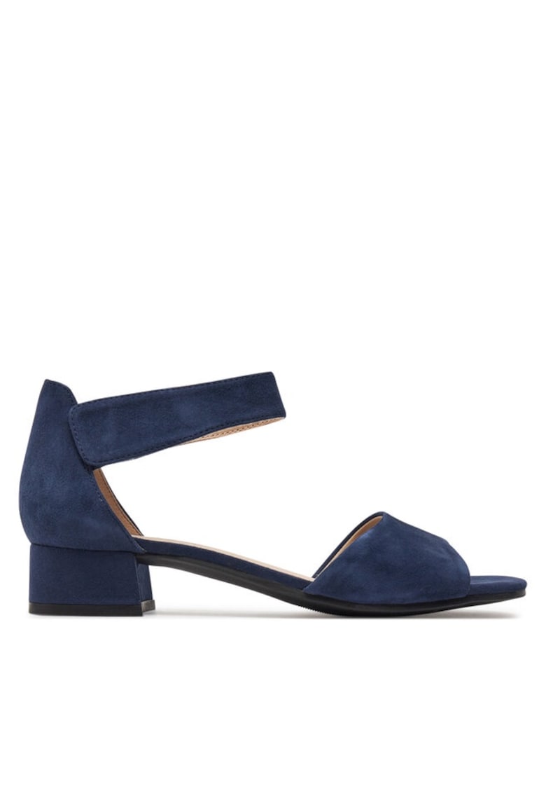 Sandale din piele nabuc cu toc masiv