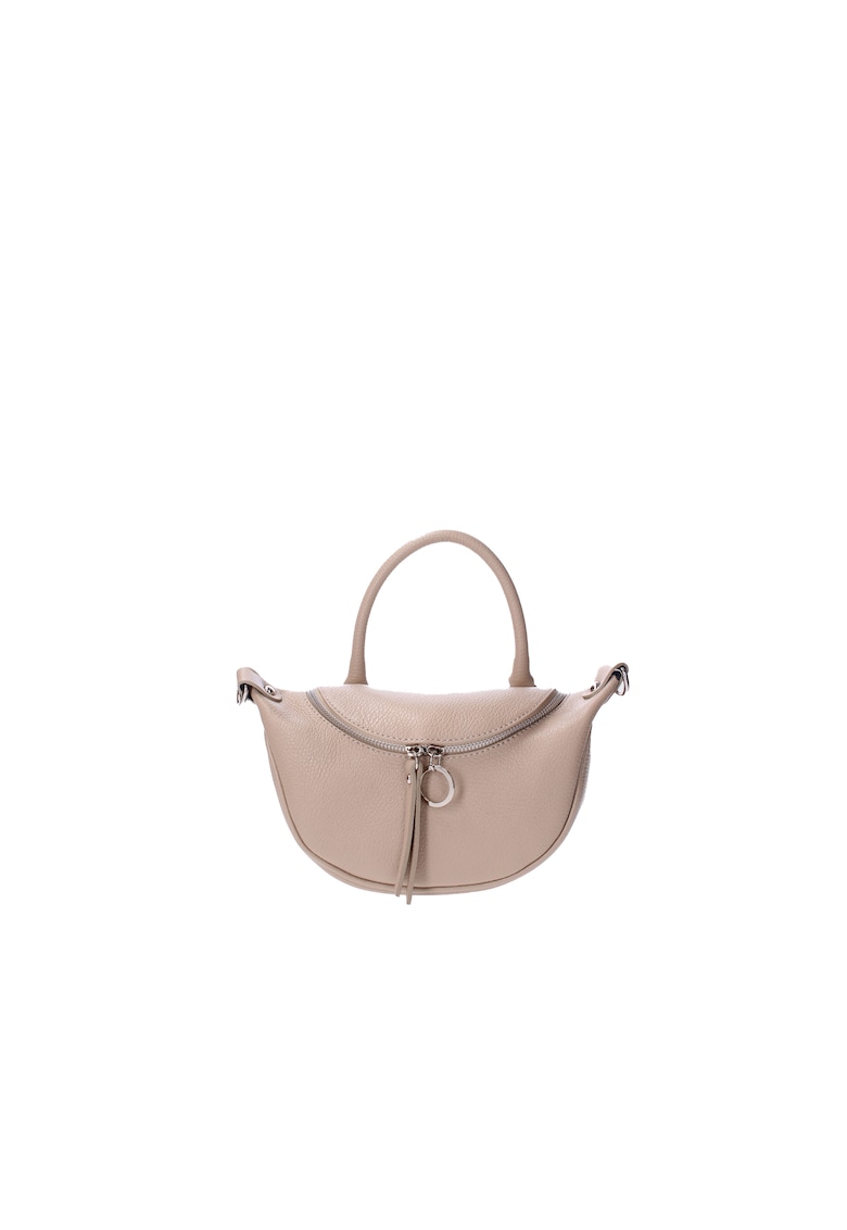 Oferte la Geanta crossbody de piele - Maro taupe