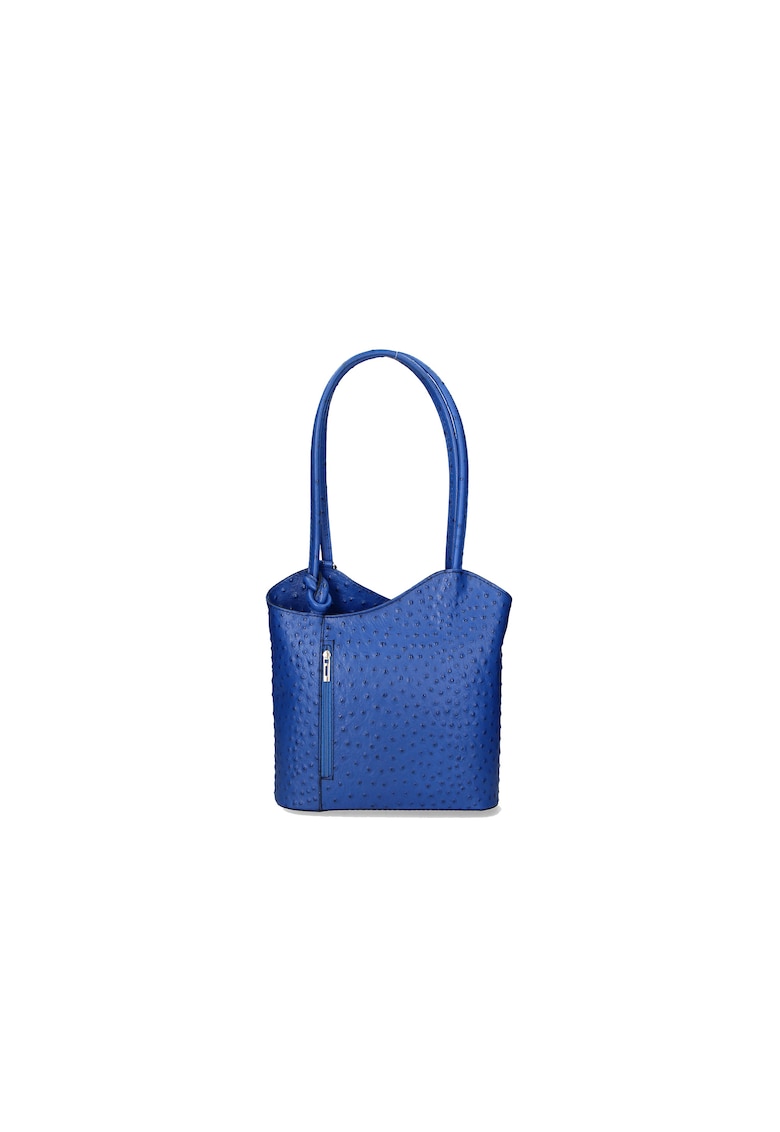 Oferte la Rucsac de piele cu imprimeu piele de strut - Albastru royal