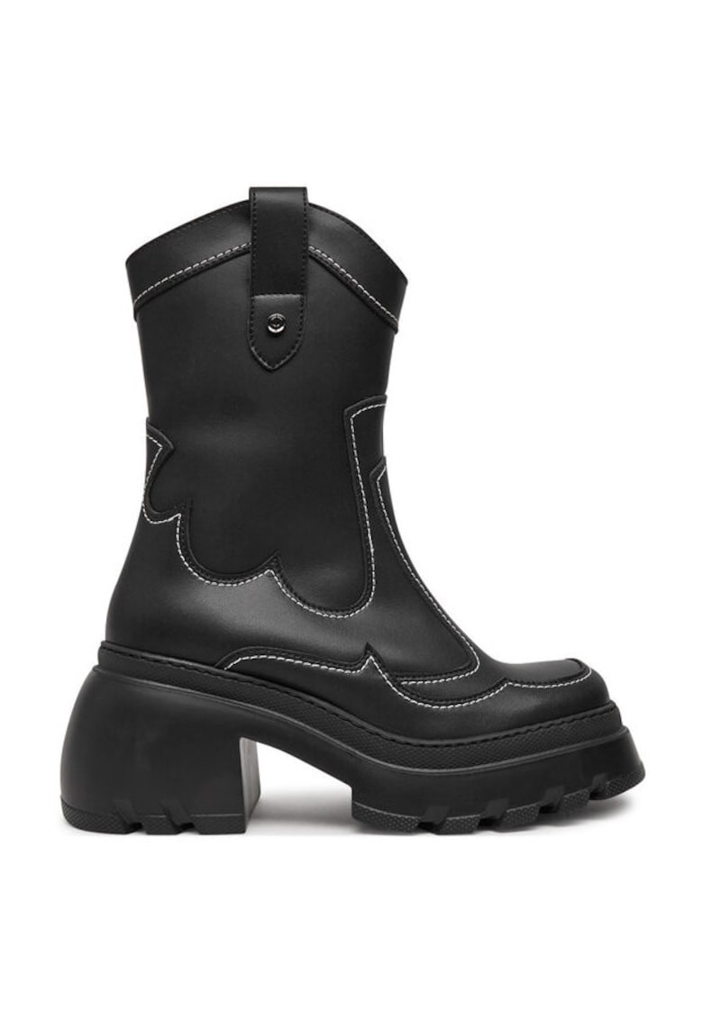 Ghete dama  304437274 - Piele ecologica - Negru - Negru