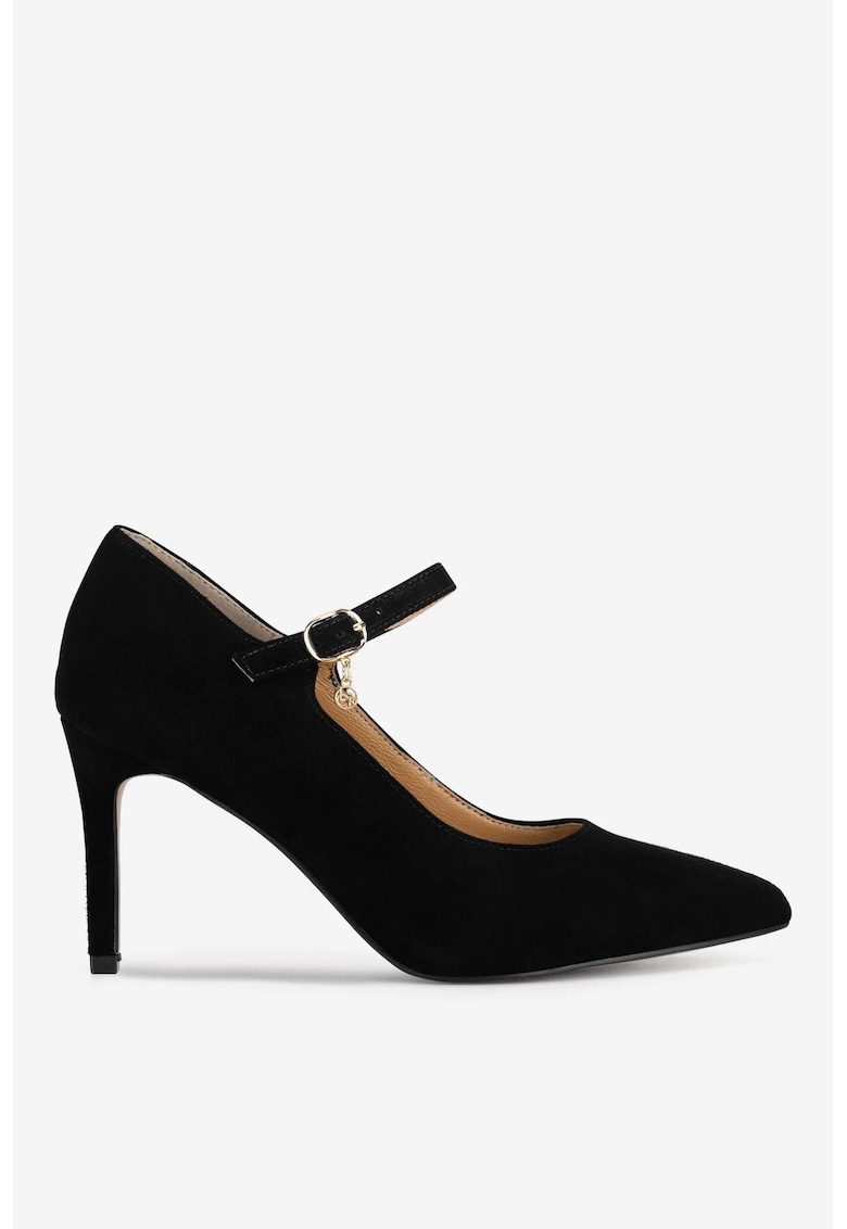 Pantofi dama 5905588830290 - Piele intoarsa - Negru - Negru